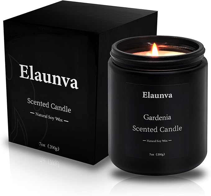 Gardenia Scented Candle,7oz(200g),Natural Soy Wax,Fall Aromatherapy Candle/swinter,Home Decorations,Christmas Gifts Stress Relief and Relax Gift for Men and Women,(Gardenia)