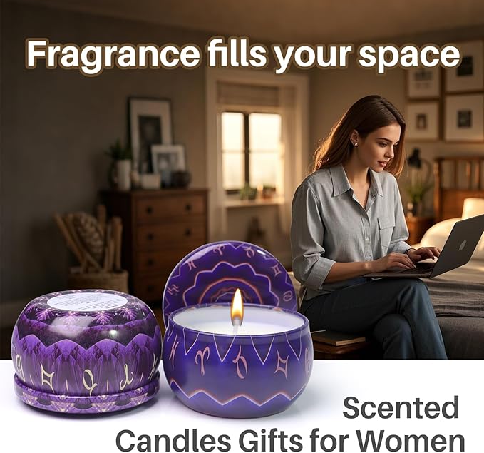 12 Constellation Scented Candles Gift Sets | Soy Wax Travel Tins Candles with Essential Oils |12 Scents Aromatherapy Relaxation Jar Candles for Home | Birthday, Candle Gift Sets for Women/Men