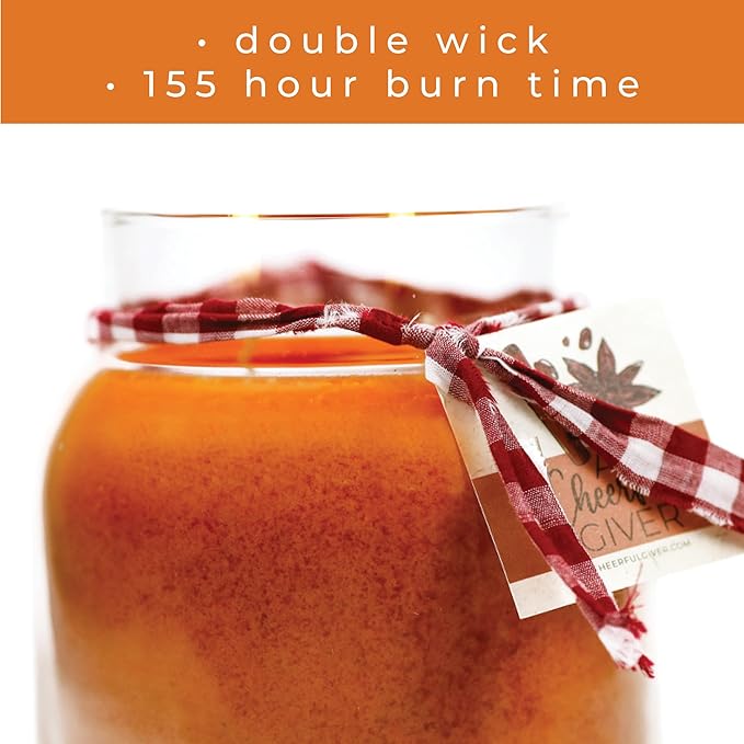 A Cheerful Giver - Pumpkin Cornbread - 34oz Papa Scented Candle Jar with Lid - Keepers of The Light - 155 Hours of Burn Time, Gift for Women, Orange