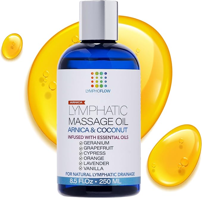 Bruizex Lymphatic Drainage Massage Oil with Arnica Oil & Coconut for Post Surgery Recovery & Lymphatic Drainage Massager, Liposuction, 360 Lipo, BBL, Tummy Tuck Procedure, Moisturizing Formula, 8.5 Oz