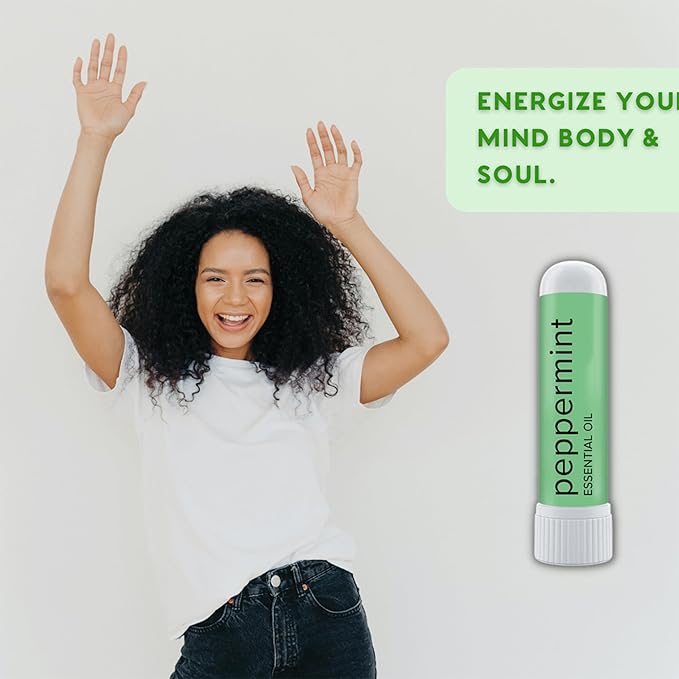 MOXE Peppermint Essential Oil Nasal Inhaler, Therapeutic No-Mess Aromatherapy, Cooling, Refreshing, Invigorating, Uplifts Mood and Positivity, Pure and Undiluted, Made in USA (1 Pack)
