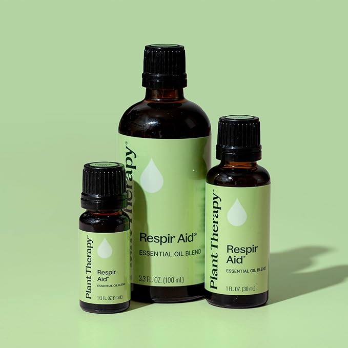 Plant Therapy Respir Aid Essential Oil Blend 10 mL (1/3 oz) Sinus, Airway and Congestion Clearing Oil Blend, 100% Pure, Undiluted, Natural Aromatherapy, Therapeutic Grade