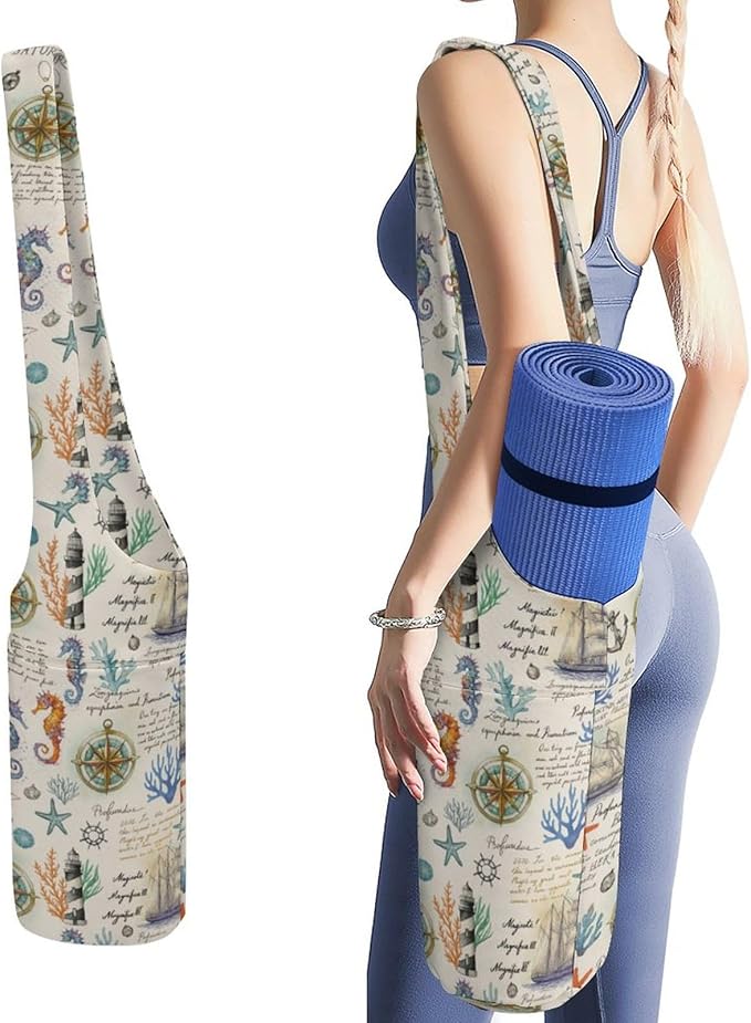 KKdskkds Lovely Pig And HeartYoga Mat Bag Large Opening Long Tote Yoga Mat with Pocket Fit Most Size Mats