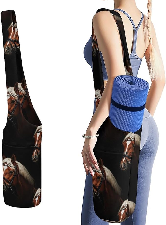 Aiyoolee Yoga Mat Bags, Large Tote Yoga Mat Carrier Holder with Water Bottle Pocket, Adjustable Shoulder Strap Storage Bag