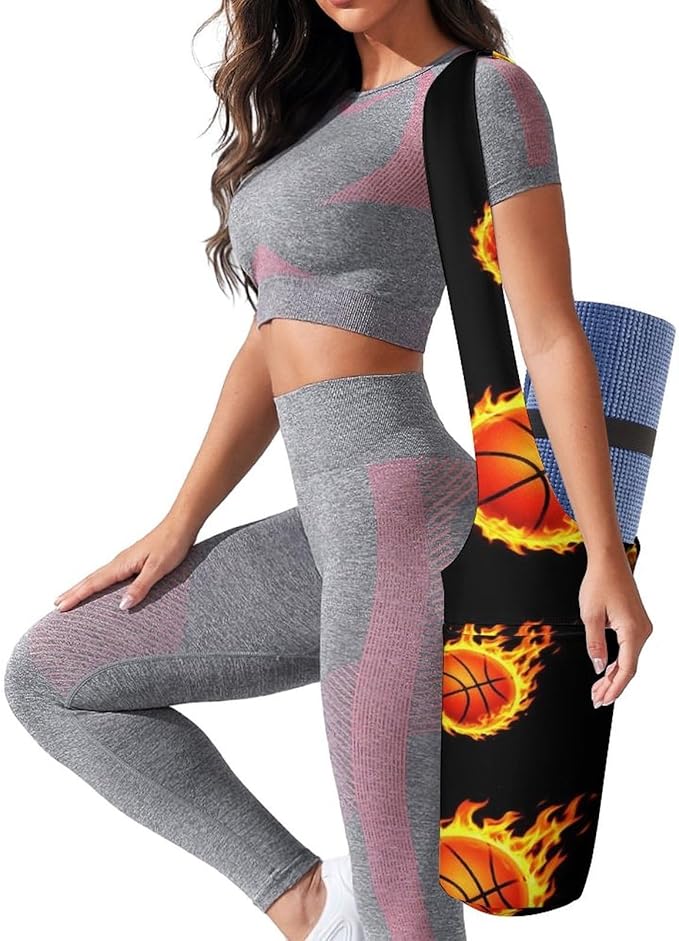 Aiyoolee Portable Yoga Mat Carrier Single Shoulder Bag with Pocket Spacious for Yoga Gym Fitness Travel