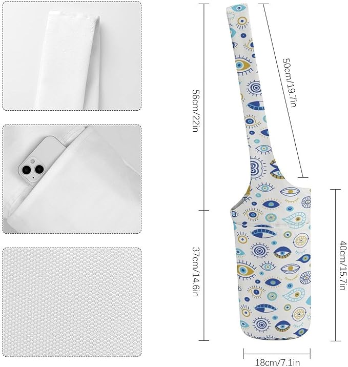 KKdskkds Fantasy Evil EyesYoga Mat Bag Large Opening Long Tote Yoga Mat with Pocket Fit Most Size Mats