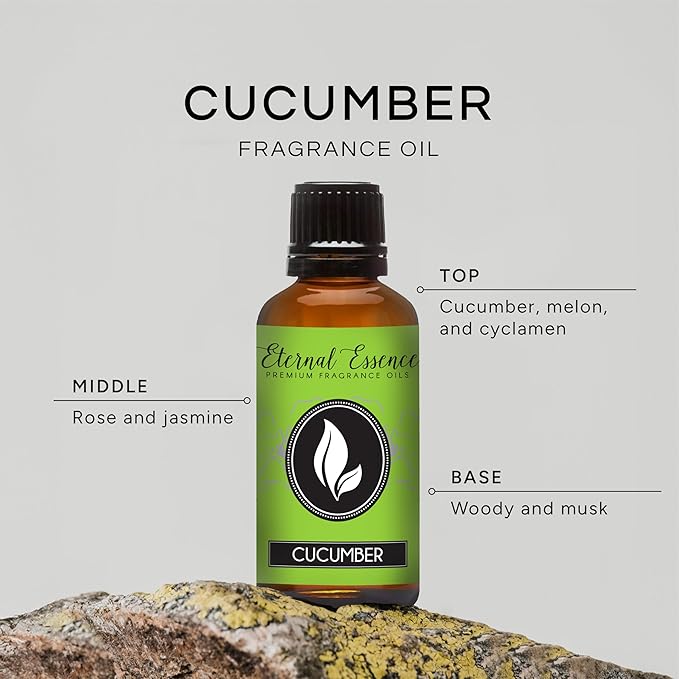 Eternal Essence Oils Cucumber 30ml Premium Fragrance Oil - for Candle, Soap Making, Aromatherapy, Diffusers, Home Care, & Humidifiers