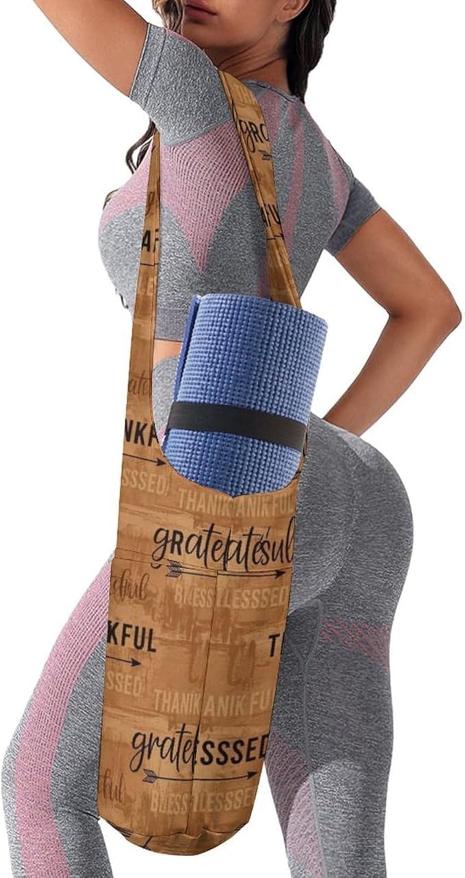 Aiyoolee Yoga Mat Bag for Women with Large Pocket, Yoga Gifts Accessories with Adjustable Shoulder Strap for Workout Stuff