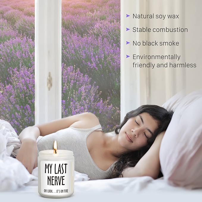 My Last Nerve Candle - 7 oz: Birthday, Mother's Day, Christmas, Valentines Day Gifts for Her, Him, Mom, Best Friend, Sister