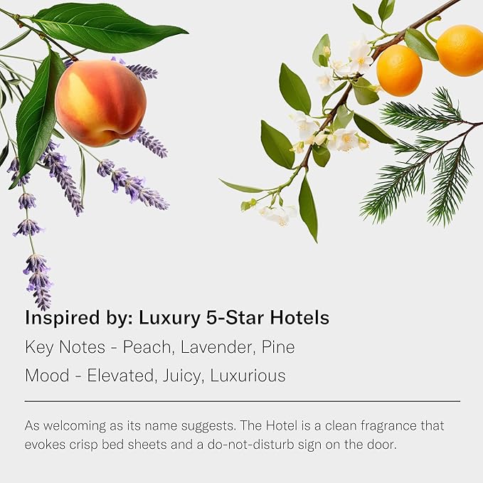 AromaTech The Hotel Aroma Essential Oil Blend: Luxury Hotel Inspired Aromatherapy with Lemon, Lavender, Peach & Pine for Ultrasonic Diffusers & Nebulizers - 16 fl oz, 500 mL