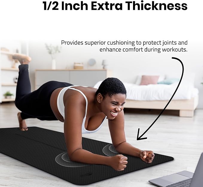 Gogokiwi Extra Wide Yoga Mat for Men Women (72"L x 36"W) Non Slip Fitness & Exercise Mat with Alignment Marks for Yoga, Pilates, Floor Workouts