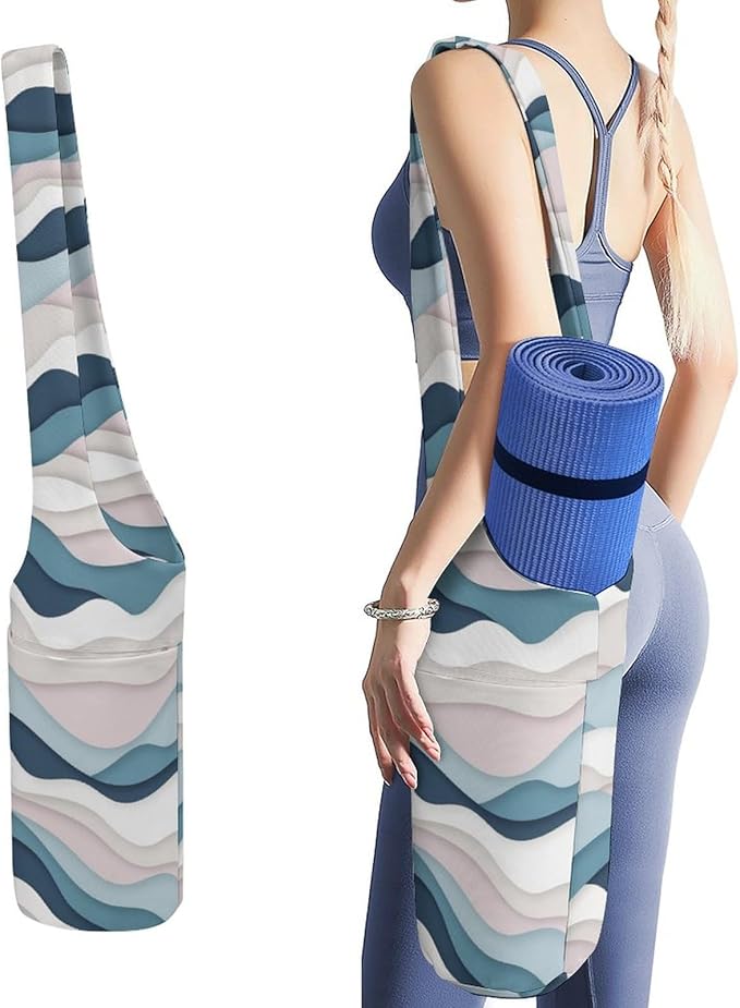 KKdskkds Lovely Pig And HeartYoga Mat Bag Large Opening Long Tote Yoga Mat with Pocket Fit Most Size Mats