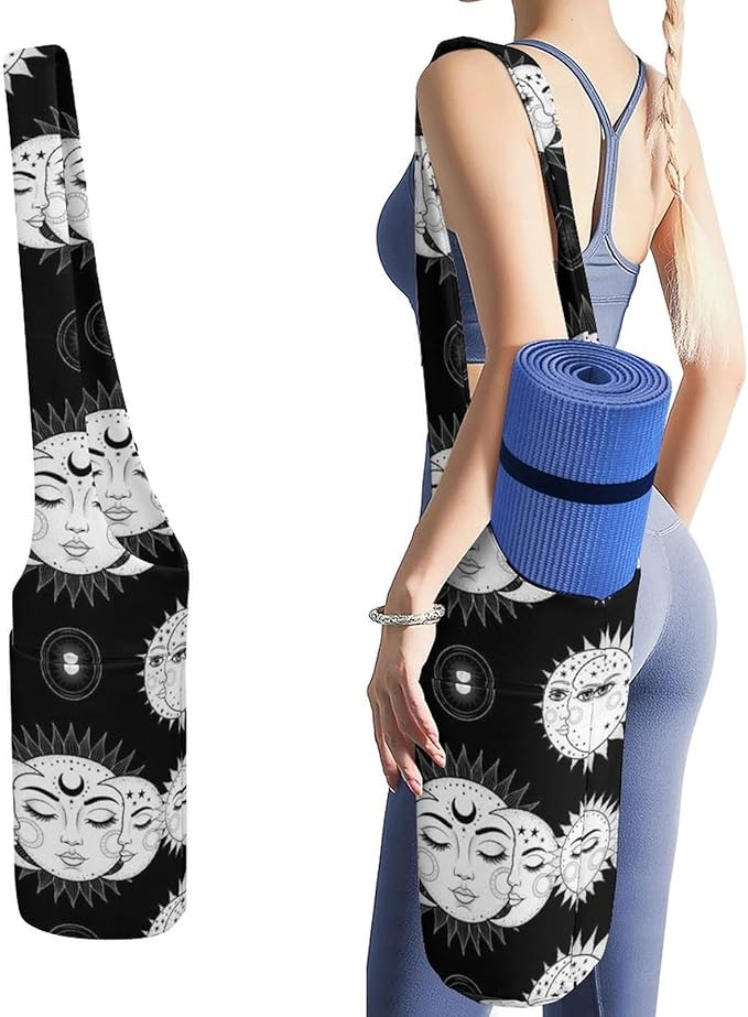 Aiyoolee Portable Yoga Mat Carrier Single Shoulder Bag with Pocket Spacious for Yoga Gym Fitness Travel