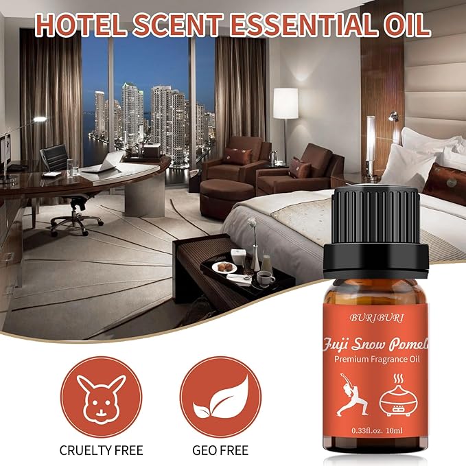 BURIBURI Fuji Snow Pomelo Hotel Scent Essential Oil, Lifestyle Hotel Collection Fragrance Aromatherapy Oil Blends, Air Freshener Hotel Collection Diffuser Oil