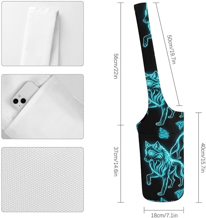 Aiyoolee Fashion Yoga Mat Bag with Large Pocket, Long Tote Yoga Bag Fit Most Mats Accessories