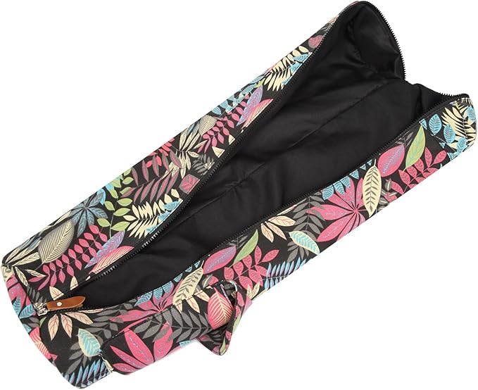 ELENTURE Canvas Yoga Mat Bag with Adjustable Strap & Pockets, Full-Zip Travel Gym Tote for Women & Men, Fits 1/4" & 1/3" Thick Mats, Lightweight Carrier for Yoga, Workout, Outdoor Use
