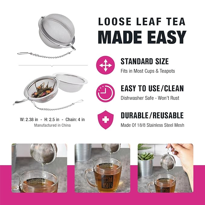 Tiesta Tea - Love & Warmth Loose Leaf Tea Gift Set, Loose Leaf, 6-Flavor Premium Variety Pack with Ball Strainer for Steeping, Brewing, and Enjoying, Valentines Day Assortment to Make Hot or Iced