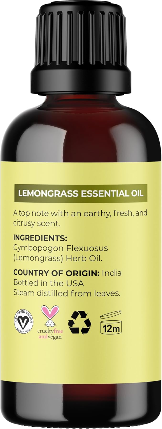 Pure Refreshing Lemongrass Essential Oil - Aromatherapy Lemongrass Oil for Hair Nails and Skin Plus Potent Natural Aromatic Essential Oil for Diffusers for Home and Travel from Maple Holistics