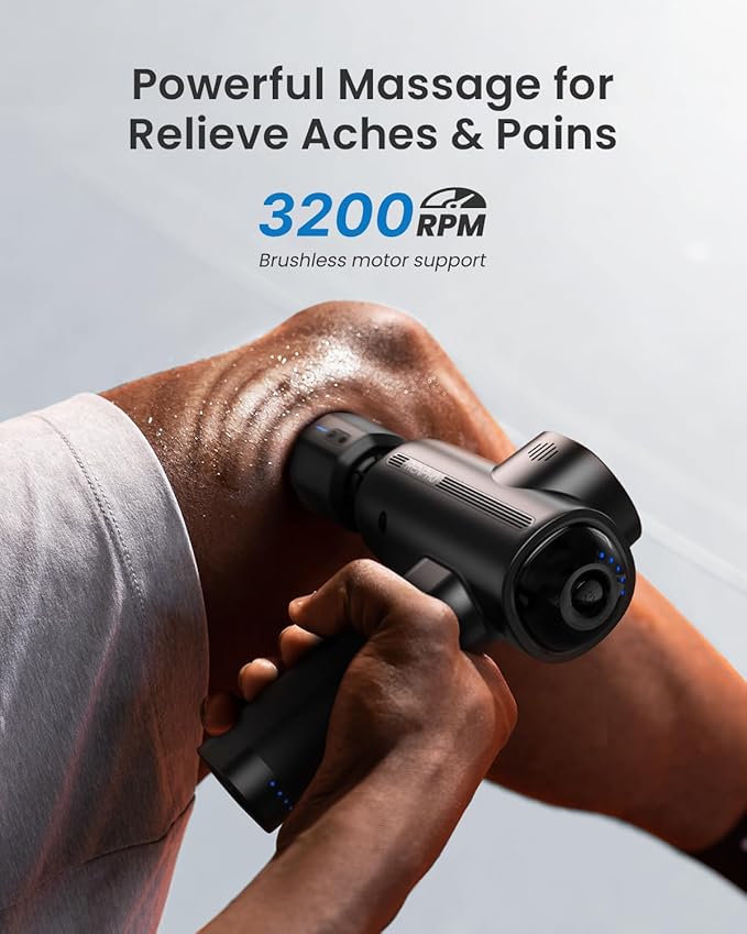 RENPHO Massage Gun Deep Tissue with Charging Stand, Back Massager with Heat and Cold Head, Percussion Body Muscle Masajeador for Athletes Pain Relief, Active Thermacool Deluxe