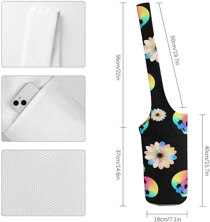 Meaudiwes Large Size Yoga Mat Bag with Long Strap, Yoga Mats Carrier Storage Bag, Exercise Mat Holder Accessories