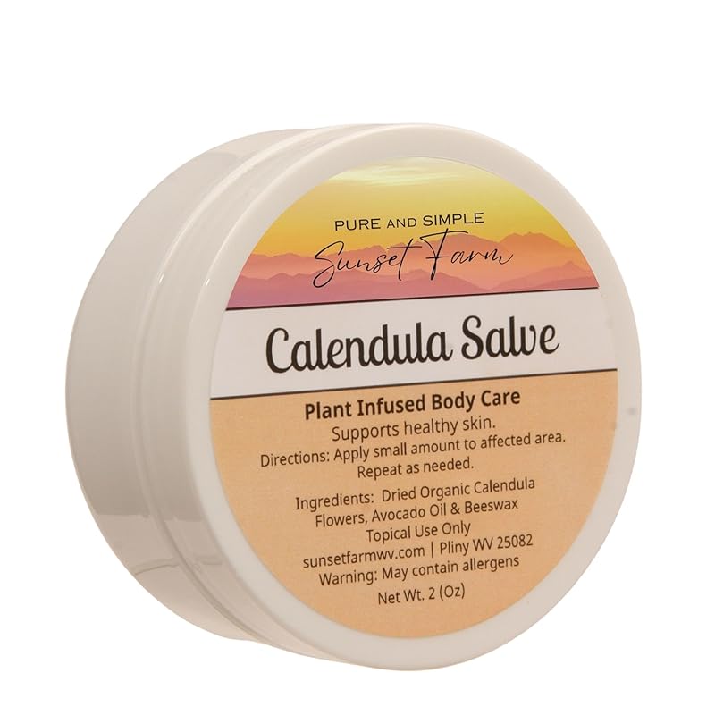 Calendula Salve for Smooth, Happy Skin | Organic, Non-GMO, Small-Batch Herbal Balm | Family Made in WV | 2 oz Jar