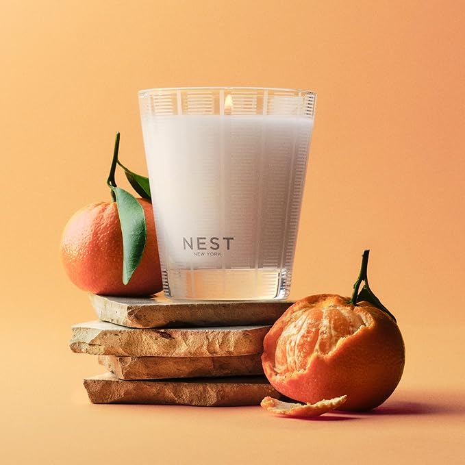 NEST New York Scented Classic Candle, Sicilian Tangerine - 8.1 oz - Up to 60-Hour Burn Time - Reusable Glass Vessel