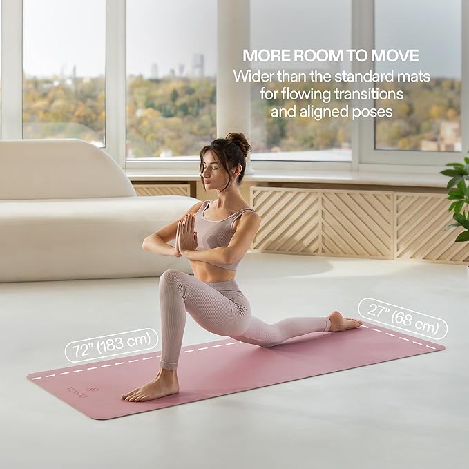 Vesstra Premium Yoga Mat – 4mm I Sweat-Activated Non-Slip PU Grip I Natural Rubber Base for Yoga, Pilates and Fitness