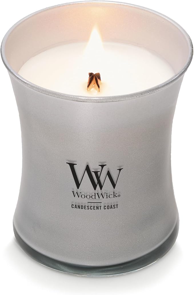 WoodWick Candescent Coast Holiday Candle Gifts for Women and Men, 9.7 oz Precious Metals Collection with Crackling Wick