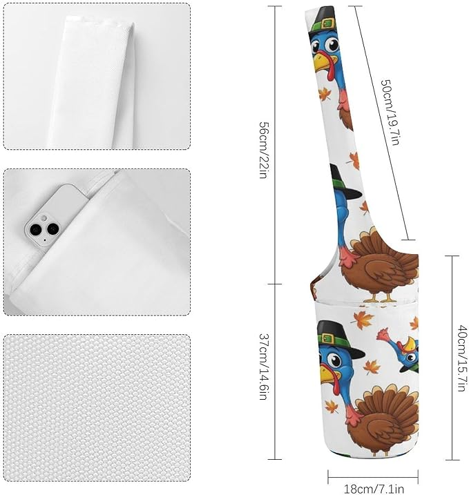 Aiyoolee Fashion Yoga Mat Bag with Large Pocket, Long Tote Yoga Bag Fit Most Mats Accessories
