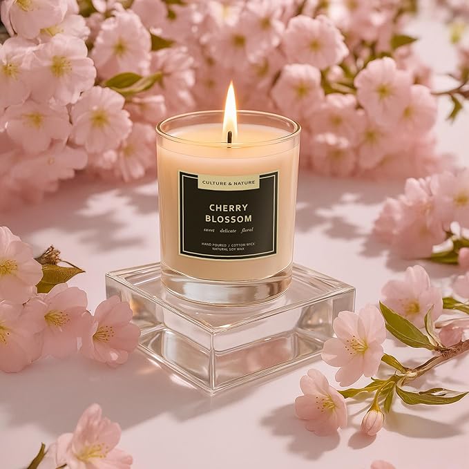 CULTURE & NATURE Natural Soy Wax Candle 7oz (Cherry Blossom)