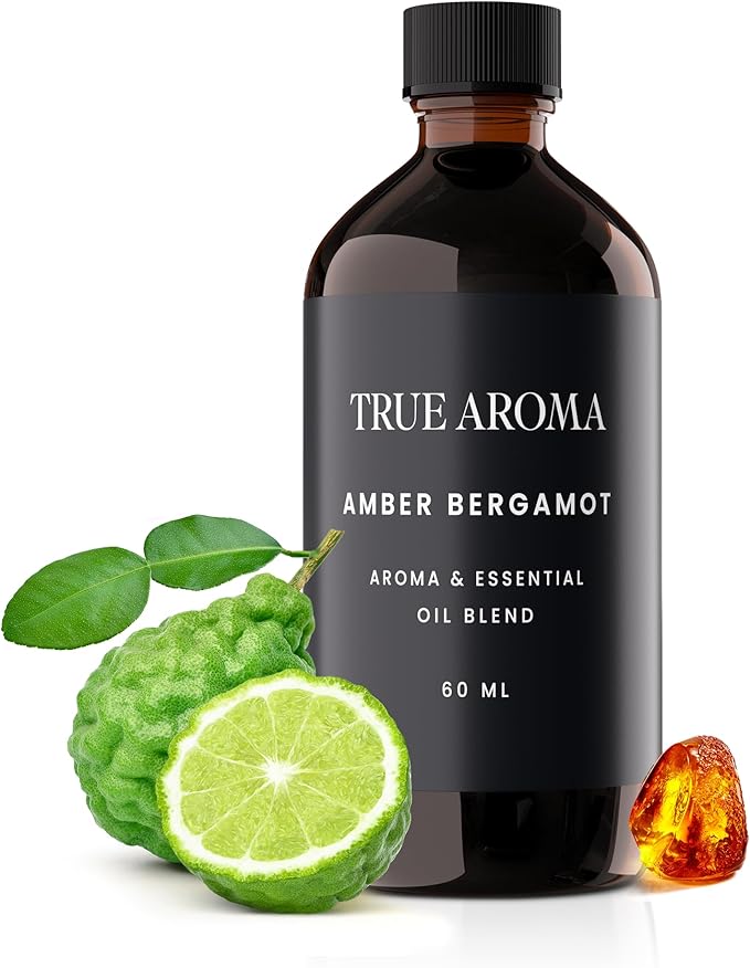 Amber Bergamot Essential Oil| Bergamot Essential Oil for Aroma Diffusers | 100% Natural Bergamot Oil for Diffuser | Pure Aromatherapy Essential Oils | Essential Oil Blends - 60 ML