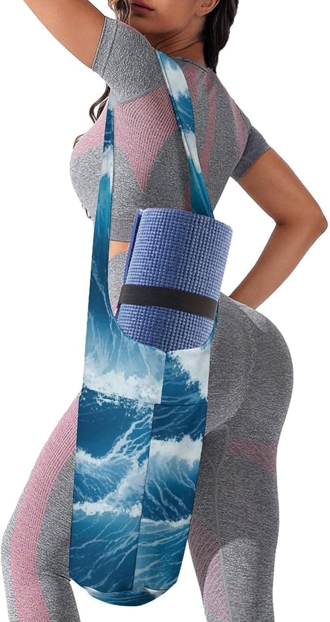 Aiyoolee Yoga Mat Carrier Portable Single Shoulder Strap Bag with Pocket for Gym Yoga Workout Travel