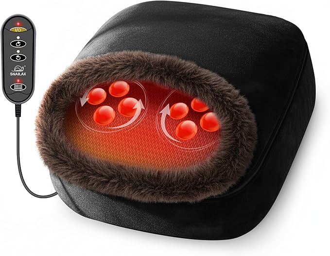 Snailax 2-in-1 Shiatsu Foot and Back Massager with Heat - Kneading Foot Warmer, Electric Feet Massage, Massagers for Back,Leg,Gifts for Women,Men