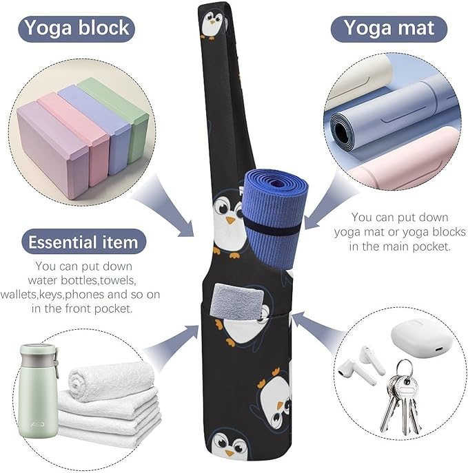 Aiyoolee Yoga Mat Bag Large Tote Carrier Holder with Water Bottle Pocket Yoga Bags