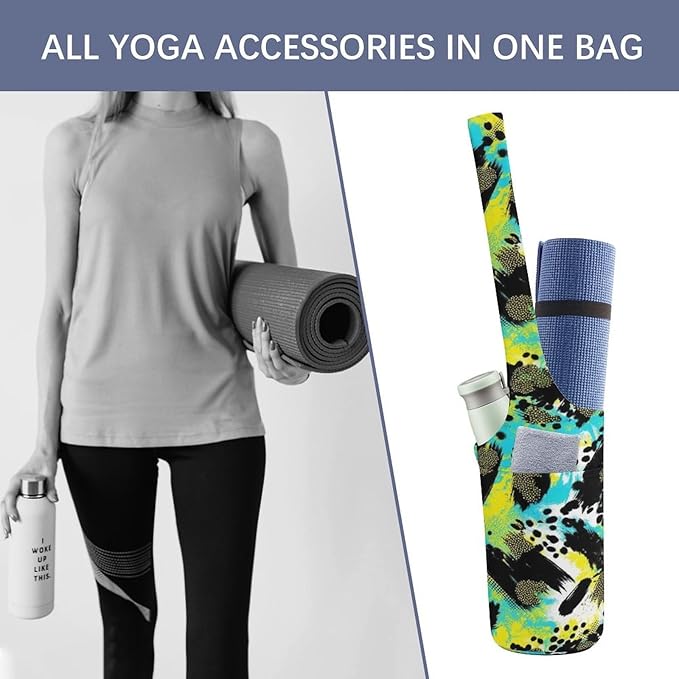 Aiyoolee Spacious Yoga Mat Storage Bag Single Shoulder Portable Carrier with Pocket for Gym Yoga Fitness