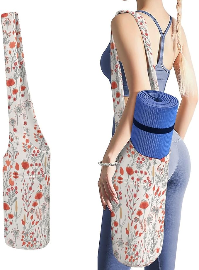 KKdskkds Fresh AvocadoYoga Mat Bag Large Opening Long Tote Yoga Mat with Pocket Fit Most Size Mats