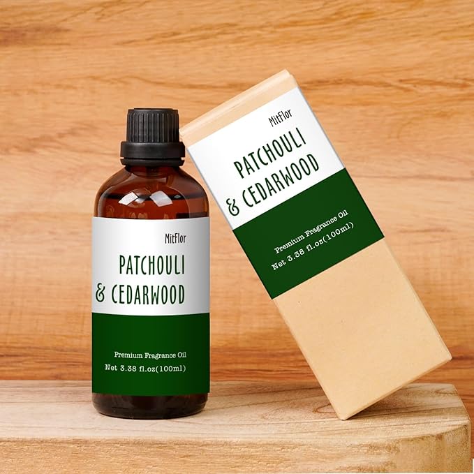 Patchouli & Cedarwood Fragrance Oil, Large Size Premium Fragrance Oil for Soap & Candle Making, MitFlor Single Scented Oil for Diffuser,Masculine Home Fragrance