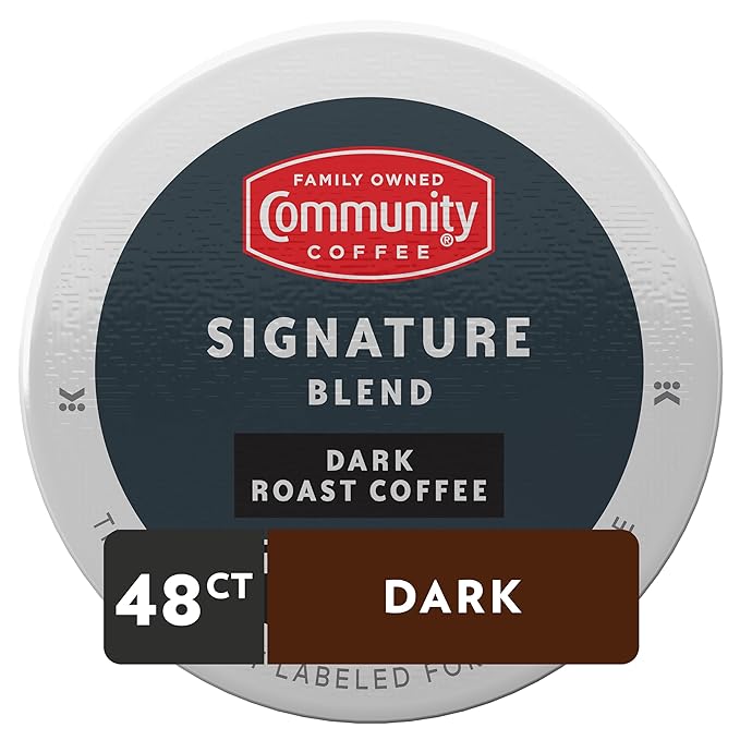 Community Coffee Signature Blend Dark Roast Single-Serve Keurig K-Cup Pods 48 Count (Pack of 1)