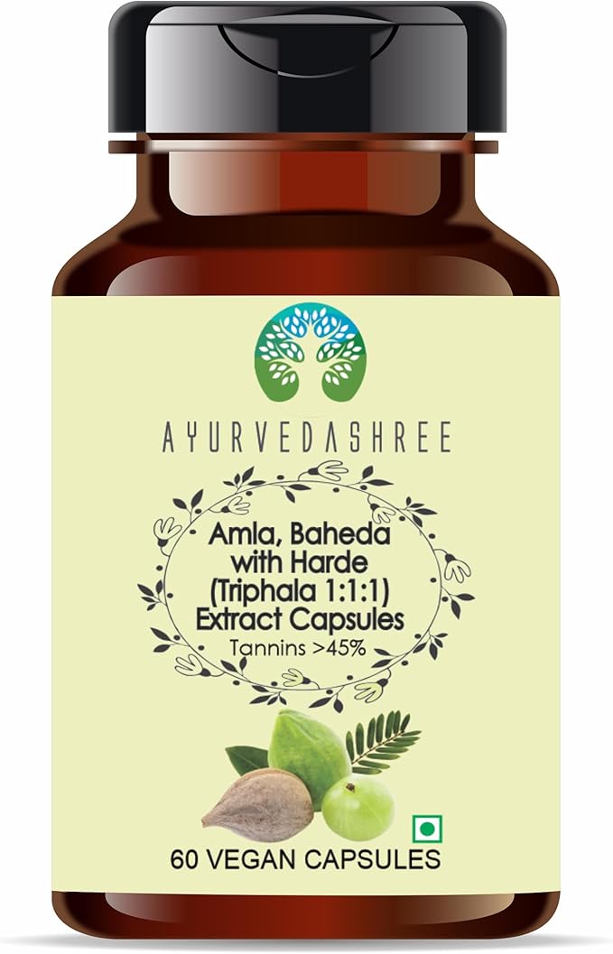 Triphala Extract 500mg - 60 Vegetarian Capsules | Amla, Baheda & Harad Extract | | All Natural | 100% Vegan | Gluten-Free.