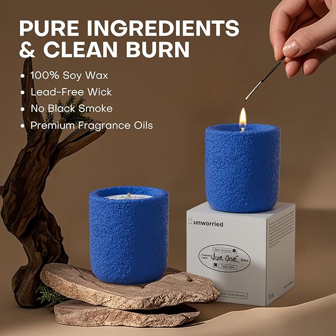 Scented Candles for Home, Natural Soy Wax Candle Gift, Non-Toxic Cement Jar Candles, Luxury Aromatherapy for Stress Relief, Housewarming Gifts, Highly Scented, Home Décor, Oak and Cedar