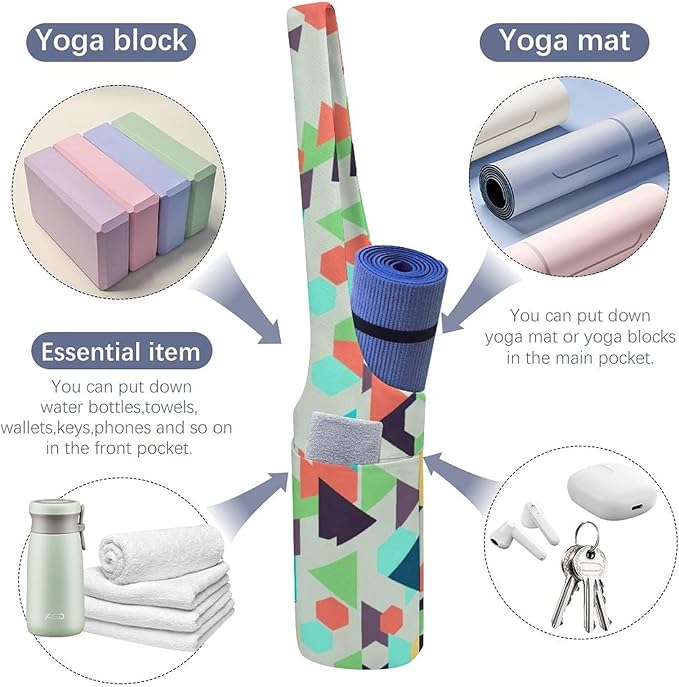 Meaudiwes Stylish Yoga Mat Bags Sports Yoga Totes Fits Most Size Mats Exercise Mat Carrier Storage Bag Yoga Gifts for Women