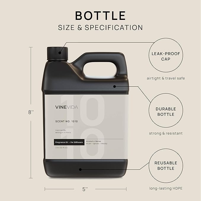 VINEVIDA (32oz) Hotel Fragrance Collection Diffuser Oil - Scents for Home - Cold Air Essential Oil - No.1010 Inspired by Hotel Costes