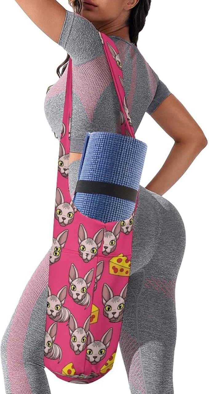Aiyoolee Yoga Mat Bag for Women with Large Pocket, Yoga Gifts Accessories with Adjustable Shoulder Strap for Workout Stuff