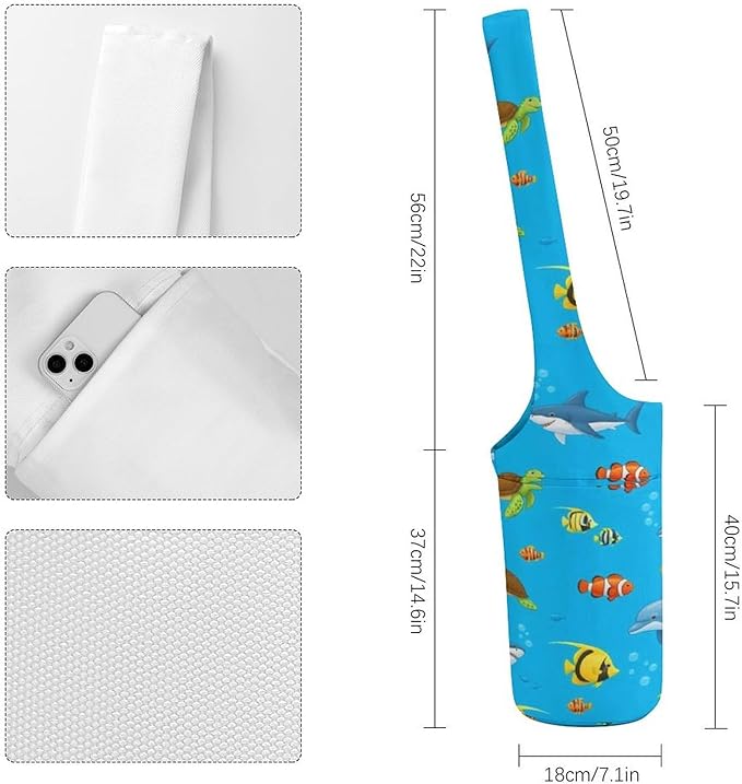 Meaudiwes Large Yoga Mat Bag Fit Most Size for Ladies Yoga Mats Carrier Bags Multi-Functional Exercise Mat Holder Storage Bag