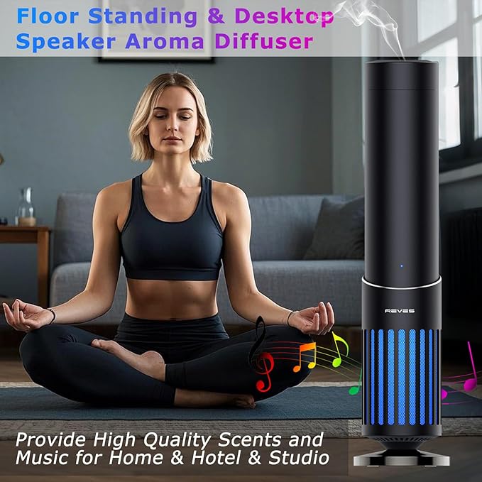 2025 Upgrade Hotel Scent Diffuser with Bluetooth Audio Speaker -Play Music & Diffuse Scent - Scent Air Machine for Home - Aromatherapy Waterless Essential Oil Diffuser for Whole House,Office -Black