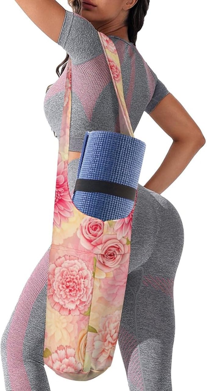 Meaudiwes Large Yoga Mat Bag Fit Most Size for Ladies Yoga Mats Carrier Bags Multi-Functional Exercise Mat Holder Storage Bag