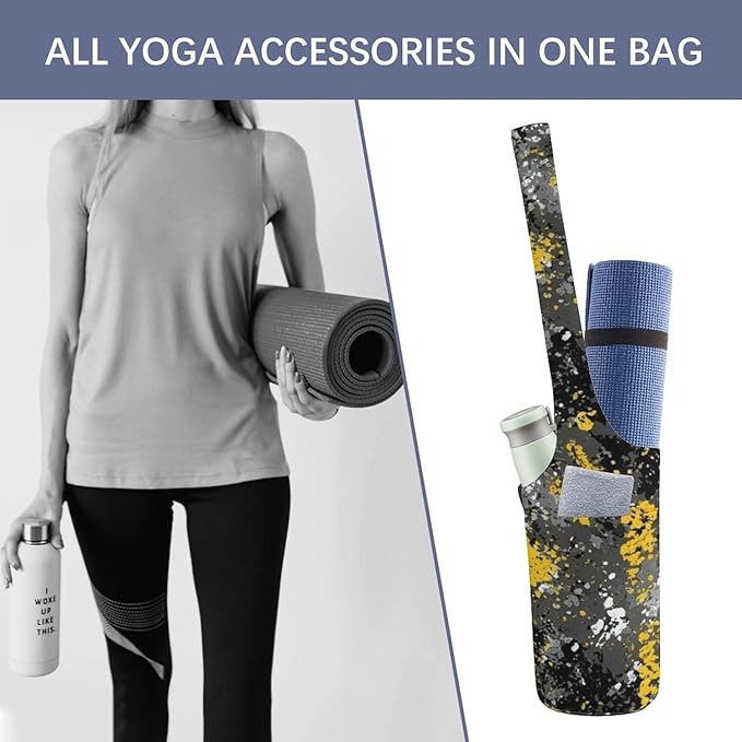 Meaudiwes Stylish Yoga Mat Bags Sports Yoga Totes Fits Most Size Mats Exercise Mat Carrier Storage Bag Yoga Gifts for Women