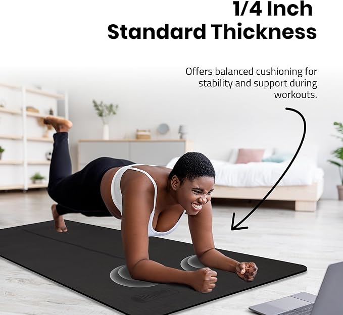 Gogokiwi Extra Wide Yoga Mat for Men Women (72"L x 36"W) Non Slip Fitness & Exercise Mat with Alignment Marks for Yoga, Pilates, Floor Workouts