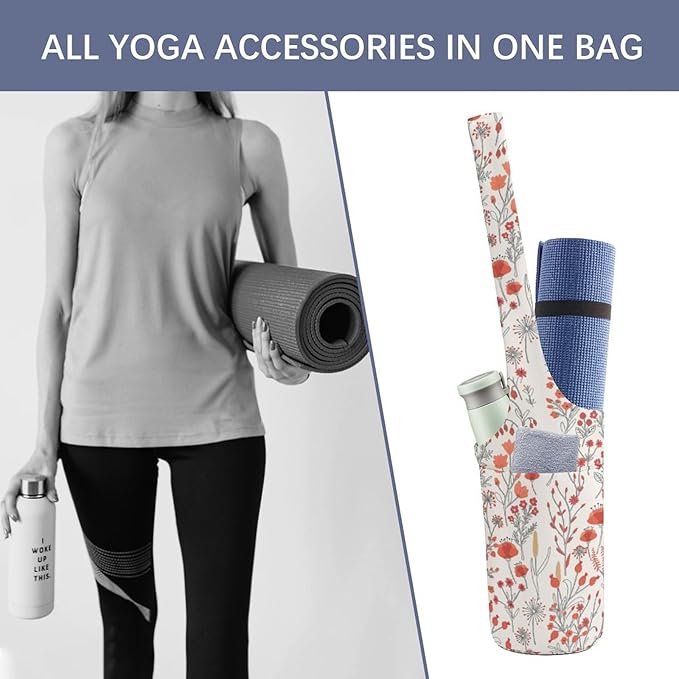 KKdskkds Fresh AvocadoYoga Mat Bag Large Opening Long Tote Yoga Mat with Pocket Fit Most Size Mats