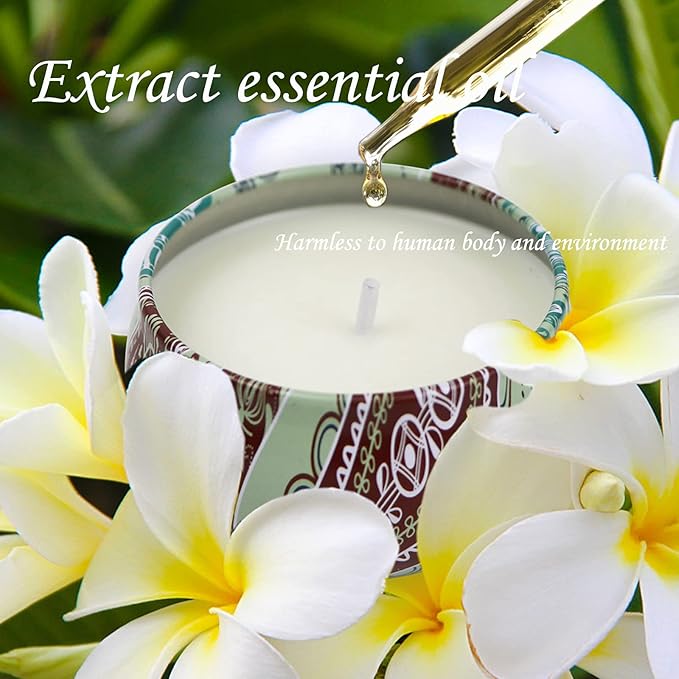 2 Pack Scented Candles, 2.5 oz Aromatherapy Candles for Home Scented, Natural Soy Candles with Floral Scents, Portable Small Jar Candle Set for Travel, Spa, Bath, Home Decor Tin Candle Pack